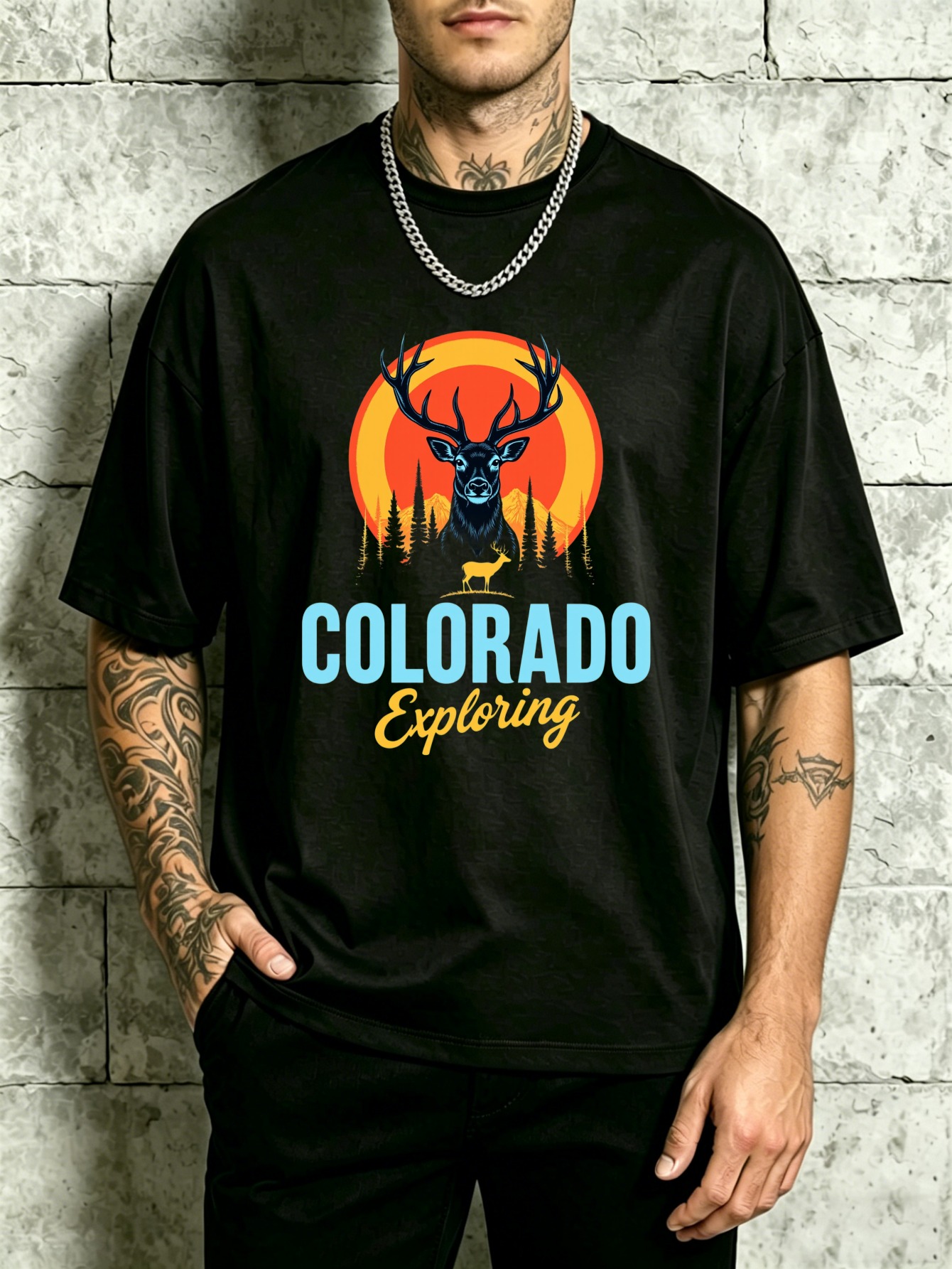 Outdoor Adventure Holidays - T-shirt à col rond pour homme,