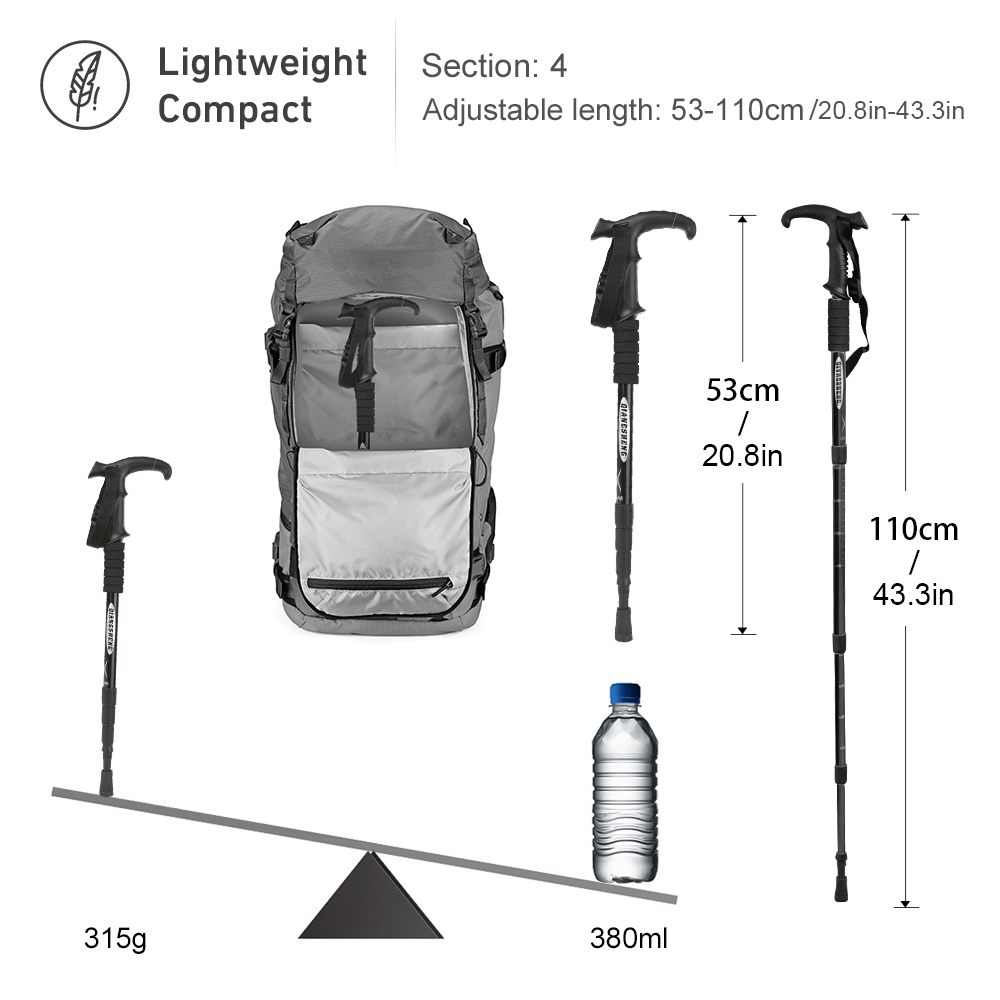 Canne de randonnée pliante en  - Trekking Pole Carbon avis et prix