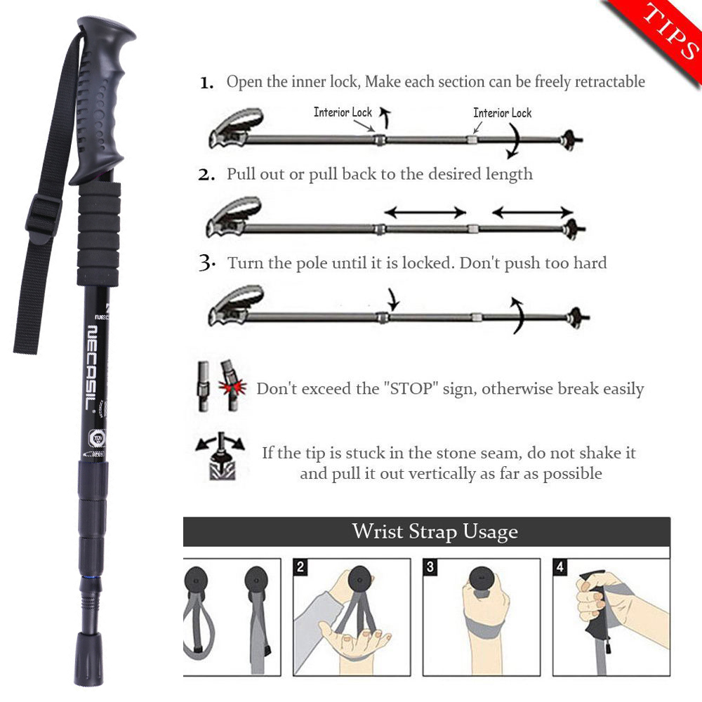 Canne de trekking télescopique - Trekking Pole Carbon avis et prix