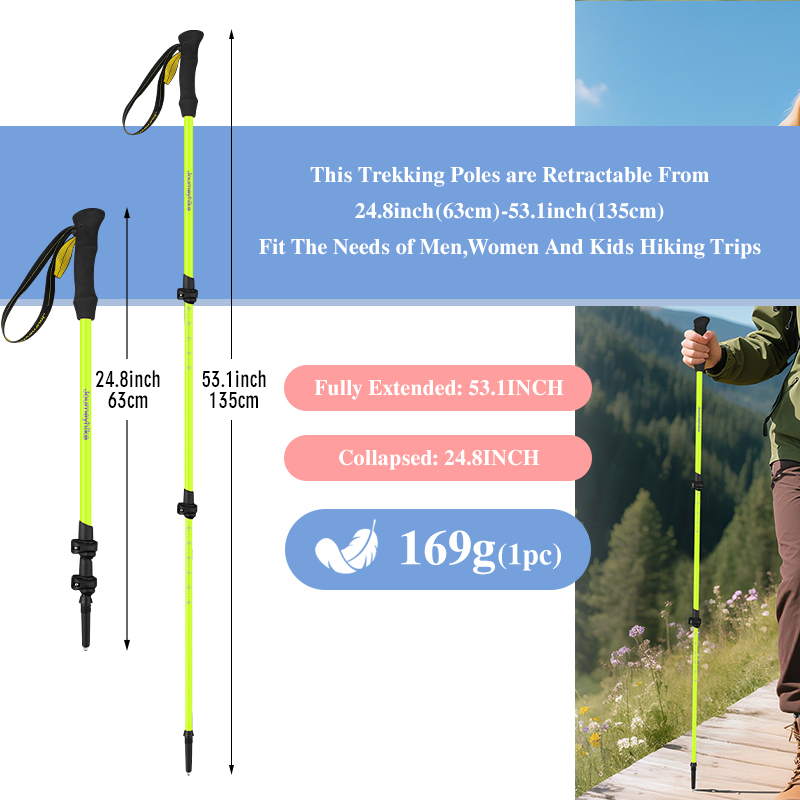 Bâtons de randonnée en fibre d - Trekking Pole Carbon avis et prix